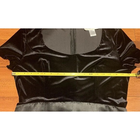 PAPELL BOUTIQUE Black Velvet Long Evening Dress 12 Long‎ Sleeve Vintage Glamor - Picture 7 of 8